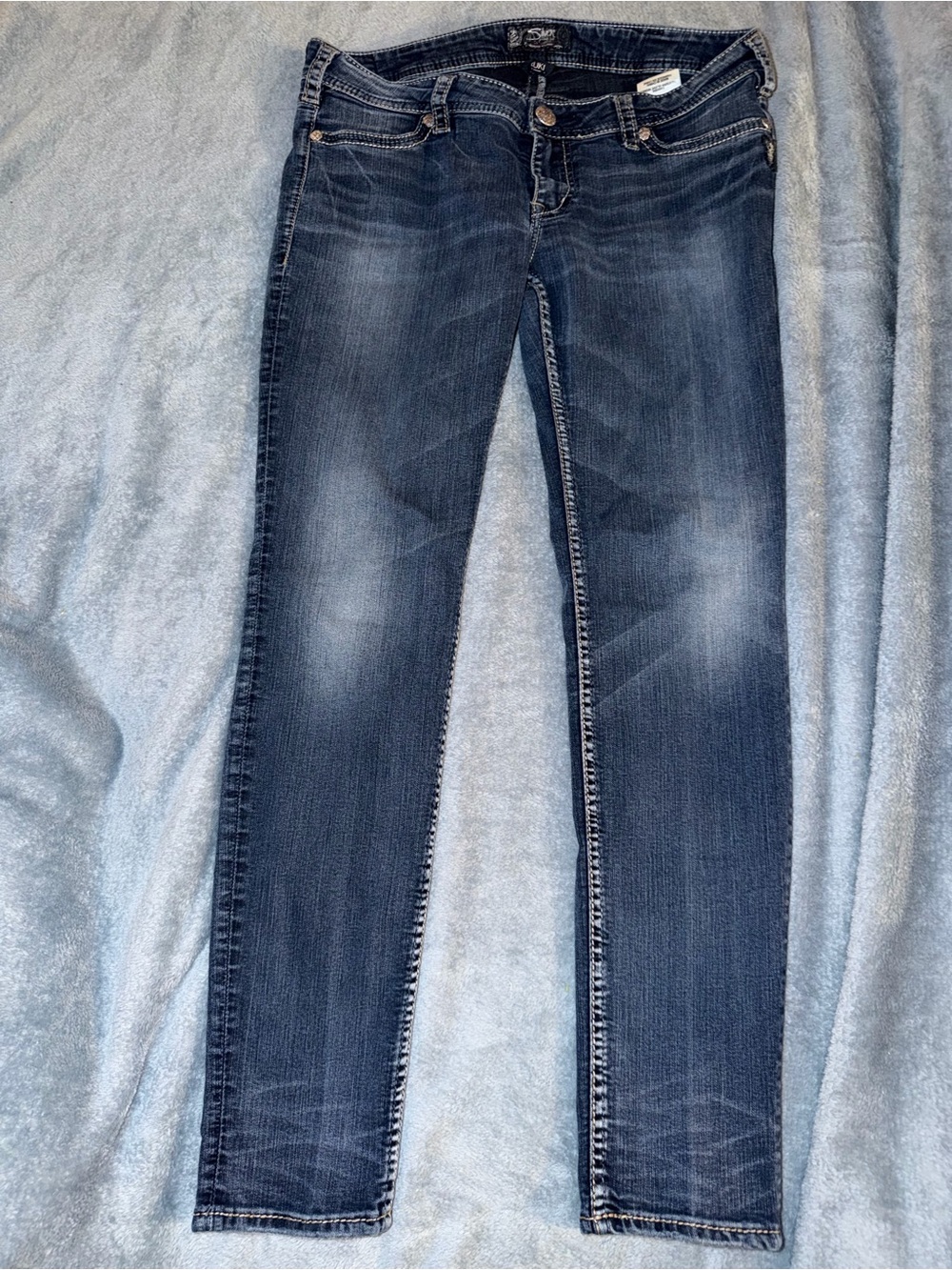 Silver Jeans Dark Blue Skinny Stretch Jeans